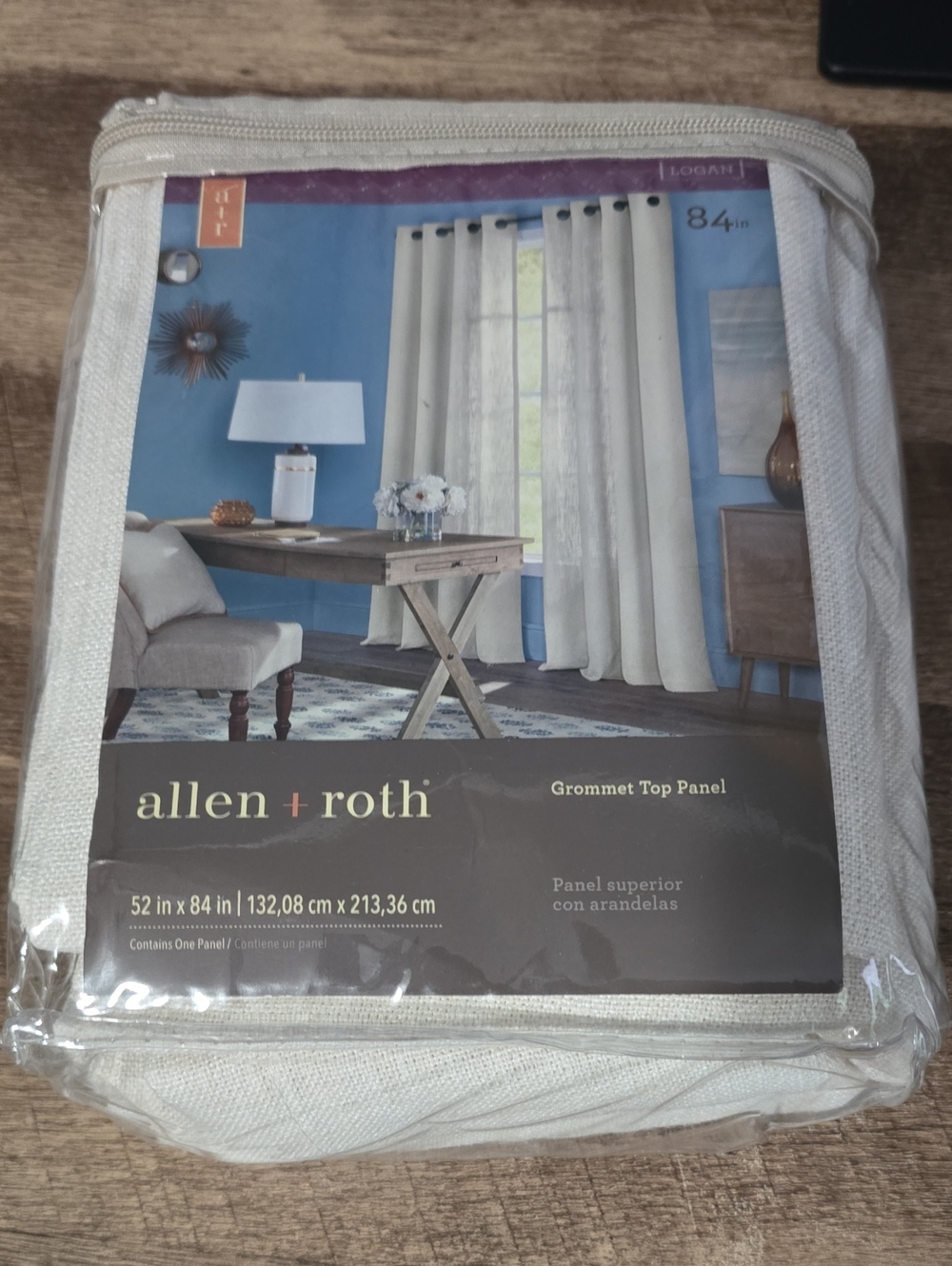 Allen + Roth  Cream Grommet Top Panel Curtain - 52 x 84 in